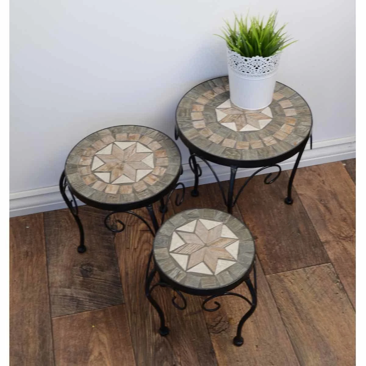 Summer Terrace Brava Round Plantstand Set Of 3 Low - Image 10