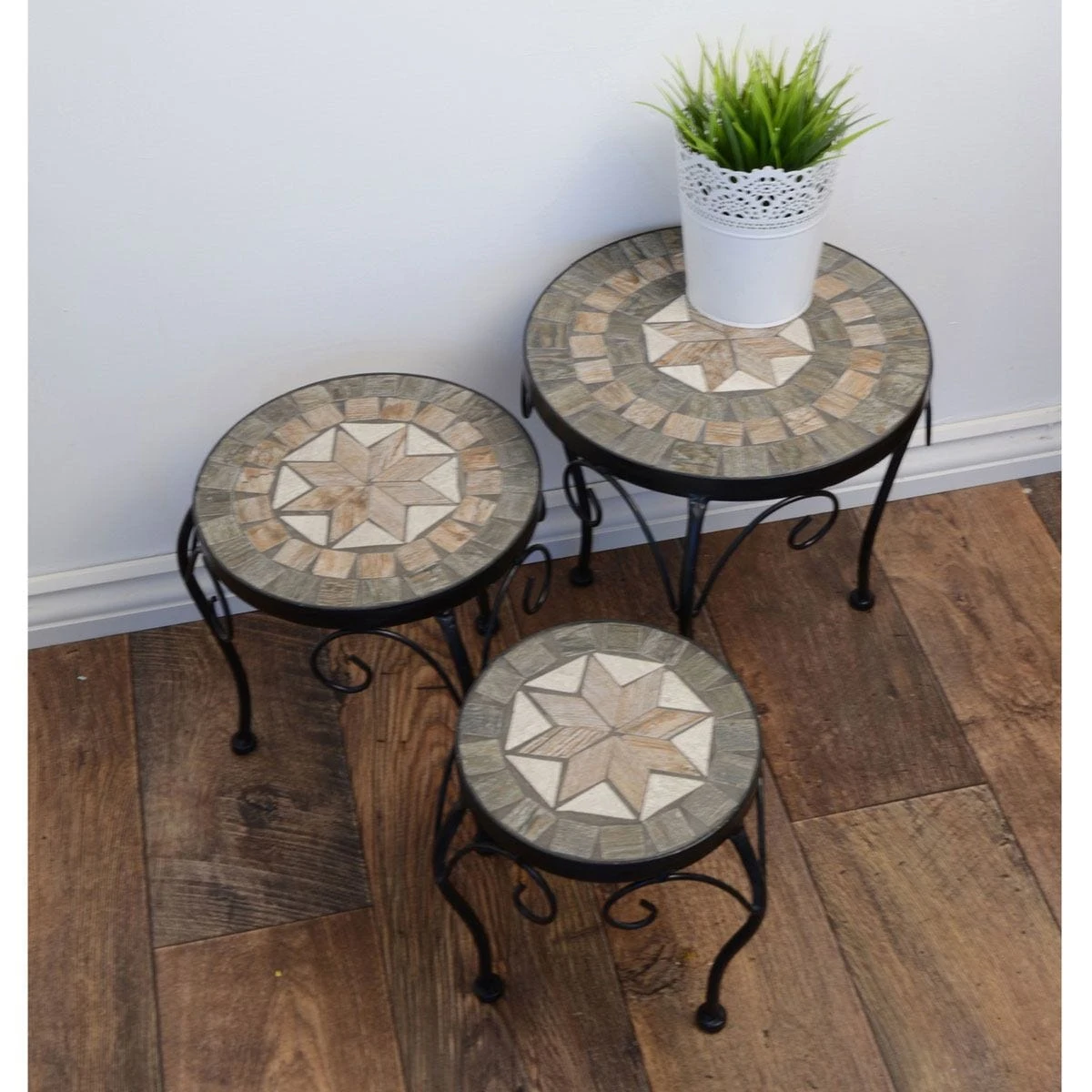 Summer Terrace Brava Round Plantstand Set Of 3 Low - Image 9