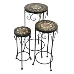 Summer Terrace Brava Round Plantstand Set Of 3 Tall