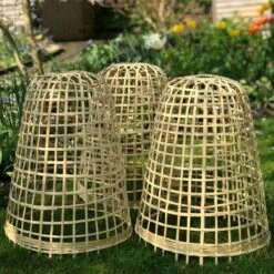 Gardenskill Bamboo Bell Cloche And Garden Plant Protection Cover Large - Pack Of 3