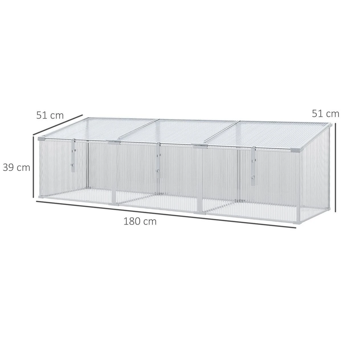 Outsunny Outdoor Greenhouse Polycarbonate Grow House 180 X 51 X 51 Cm - Image 3