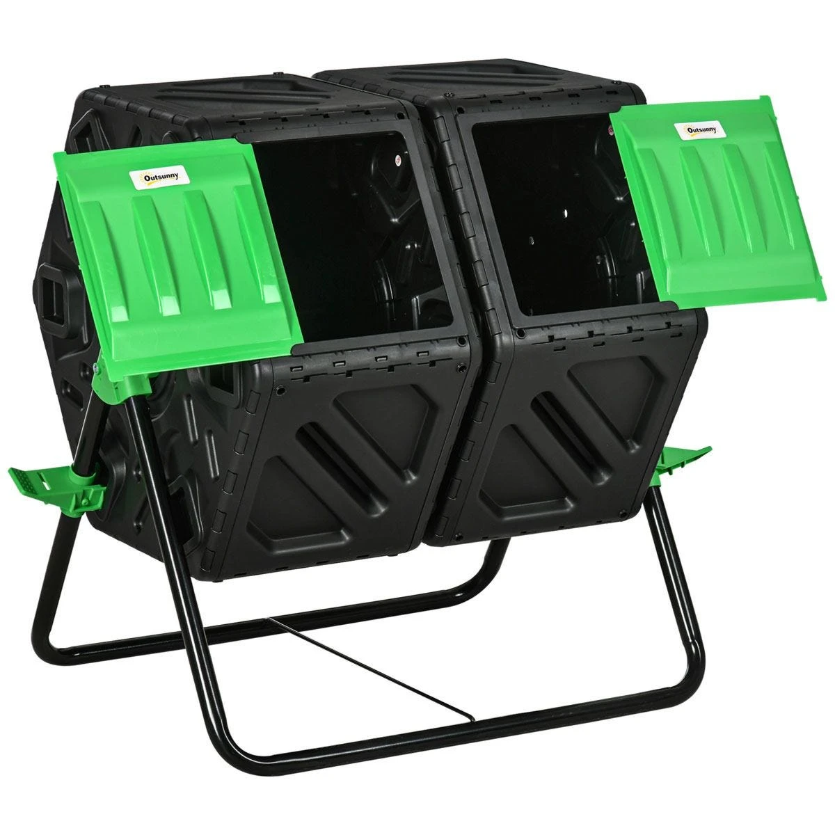 Outsunny Dual Chamber Garden Compost Bin - 130L