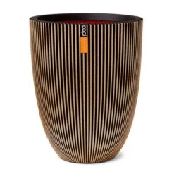Capi Europe Vase Elegant Low Groove NL 34x46 Black Gold
