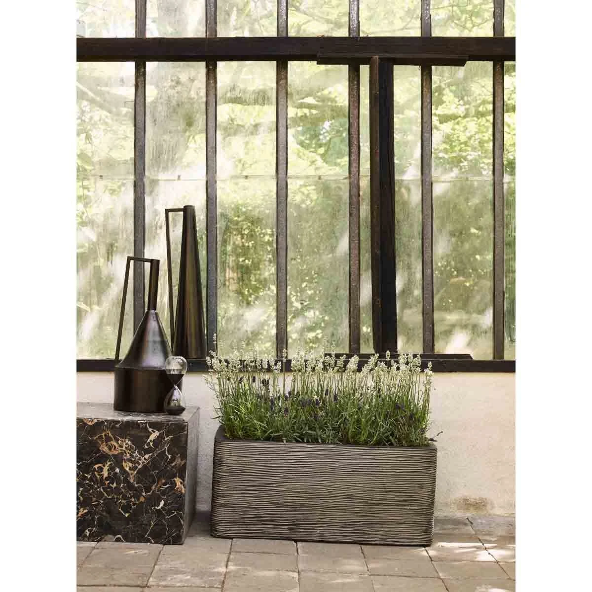 Capi Europe Planter Rectangle Rib NL 73x39x32 Anthracite - Image 2