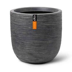 Capi Europe Planter Ball Waste Rib NL 35x34 Terrazzo Grey
