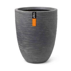 Capi Europe Vase Elegant Low Waste Rib NL 46x58 Terrazzo Grey