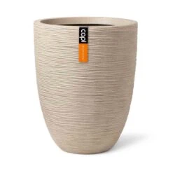 Capi Europe Vase Elegant Low Waste Rib NL 34x46 Terrazzo Beige
