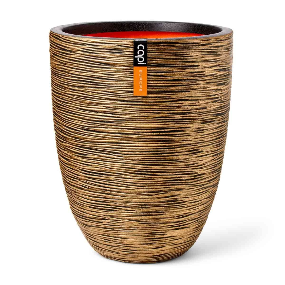 Capi Europe Vase Elegant Low Rib NL 46x58 Black Gold