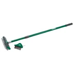 Draper Paving Brush Set With Twin Heads And Telescopic Handle - Green