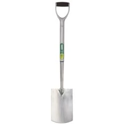 Draper Stainless Steel Soft Grip Garden Spade - Silver