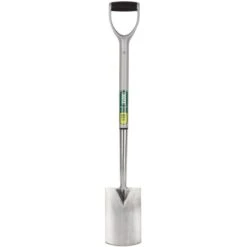 Draper Stainless Steel Soft Grip Border Spade - Silver