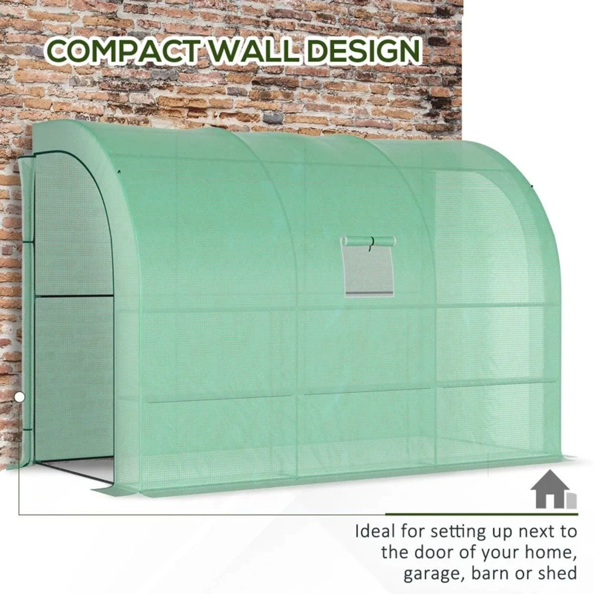 Outsunny Walk-in Tunnel Wall Greenhouse With Windows And Doors 2 Tiers - Image 9