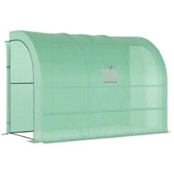 Outsunny Walk-in Tunnel Wall Greenhouse With Windows And Doors 2 Tiers